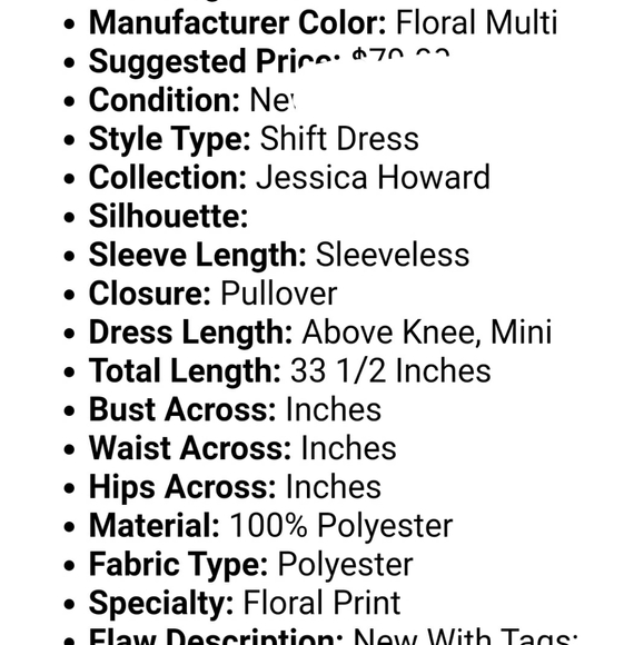 NWT JESSICA HOWARD Floral print day dress sun summer dress 10p - Picture 2 of 5